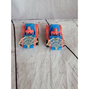 2 Vintage 1996 Mcdonald’s Happy Meal Spiderman Car Marvel Comic Toy